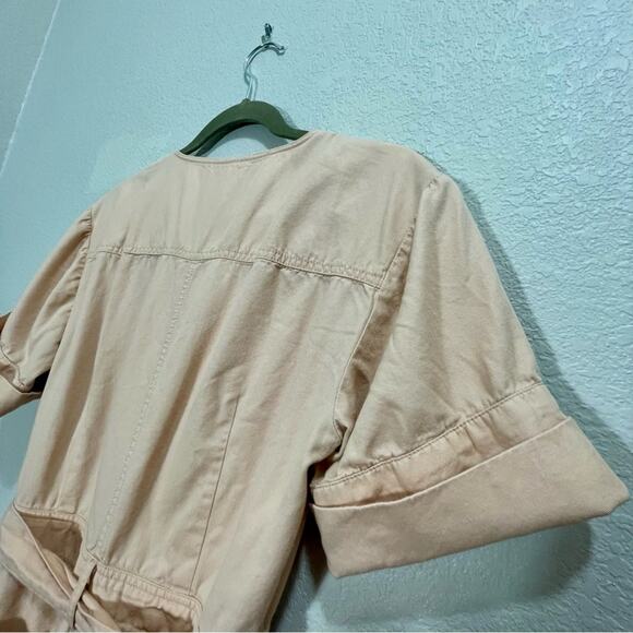 Madewell Top-Stitched Coverall Jumpsuit in Bashful Blush Pink Size 4 - Picture 11 of 15